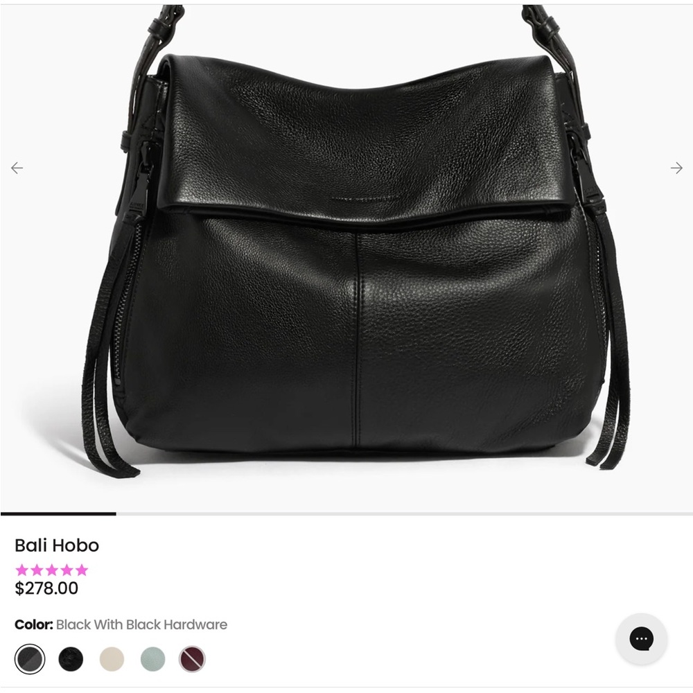 Bali Hobo Black Leather Bag